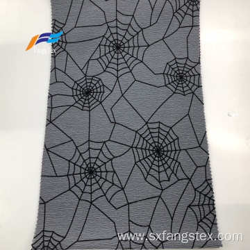 100% Polyester Floral Printed Flock Crepe Abaya Fabric